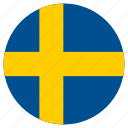 circular, flag, sweden 