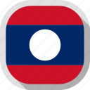 flag, laos, world, rounded, square
