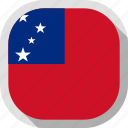 flag, samoa, world, rounded, square
