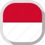 circle, country, flag, indonesia, rounded, square 