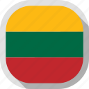 circle, country, flag, lithuania, rounded, square