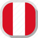 circle, country, flag, peru, rounded, square