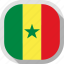 circle, country, flag, senegal, rounded, square
