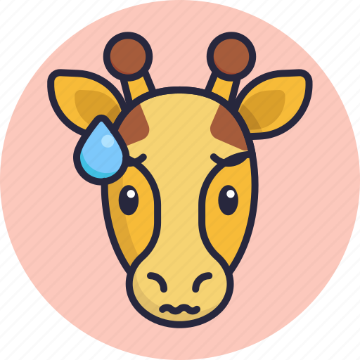 Giraffe, emoji, stroke, animal, emoticon, emoticons, sweat icon - Download on Iconfinder