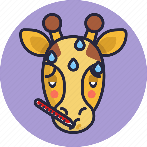 Giraffe, emoji, sick, fever, animal, emoticon, emoticons icon - Download on Iconfinder