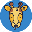 giraffe, emoji, stroke, sleep, animal, emoticon, emoticons