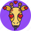 giraffe, emoji, stroke, love, animal, emoticon, emoticons 