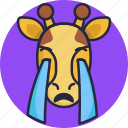 giraffe, emoji, stroke, cry, animal, emoticon, emoticons