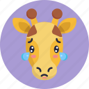 giraffe, emoji, cry, animal