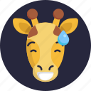 giraffe, emoji, sweat, animal