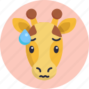 giraffe, emoji, sweat, animal