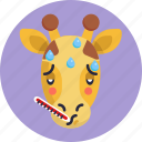 giraffe, emoji, fever, sick, animal