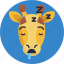 giraffe, emoji, sleeping, animal 