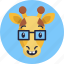 giraffe, emoji, glasses, animal 