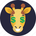 giraffe, emoji, animal, dollar