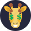 giraffe, emoji, animal, dollar 