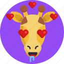giraffe, emoji, animal, love