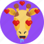 giraffe, emoji, animal, love 