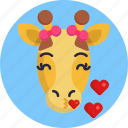 giraffe, emoji, love, animal