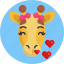 giraffe, emoji, love, animal 