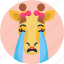 giraffe, emoji, cry, crying, animal 