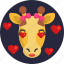 giraffe, emoji, love, animal 