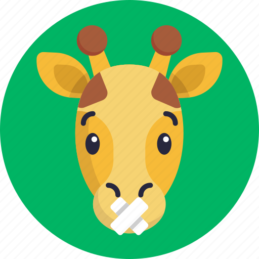 Giraffe, emoji, mouth, shut, animal icon - Download on Iconfinder