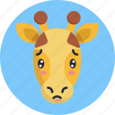 giraffe, emoji, sad, animal