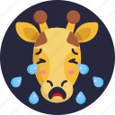 giraffe, emoji, crying, cry, animal
