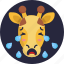 giraffe, emoji, crying, cry, animal 