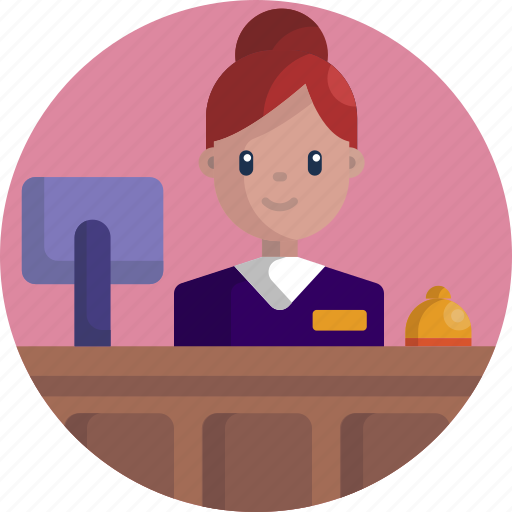 Hotel, receptionist, female, occupation icon - Download on Iconfinder