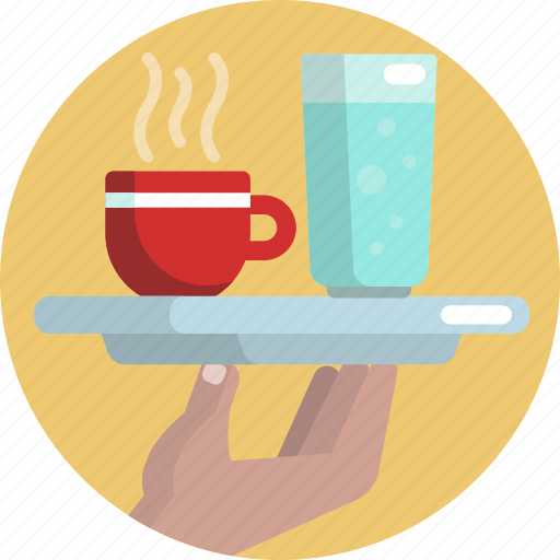 Hotel, serve, hot, coffee, tea, glass, water icon - Download on Iconfinder