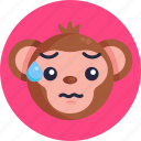 monkey, emoji, sweat, animal, emoticon, emoticons