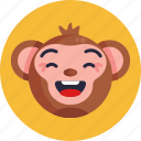 monkey, emoji, animal, emoticon, emoticons, smile, laugh