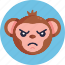 monkey, emoji, angry, animal, emoticon, emoticons