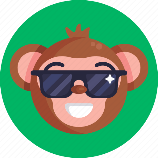 Monkey, emoji, cool, animal, emoticon, emoticons icon - Download on Iconfinder