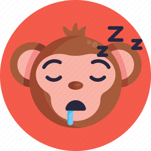 Monkey, emoji, sleep, animal, emoticon, emoticons icon - Download on Iconfinder