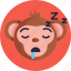 monkey, emoji, sleep, animal, emoticon, emoticons 