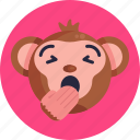 monkey, emoji, yawn, animal, emoticon, emoticons