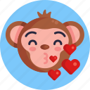 monkey, emoji, animal, emoticon, emoticons, love