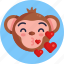 monkey, emoji, animal, emoticon, emoticons, love 