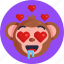 monkey, emoji, love, animal, emoticon, emoticons 