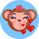 monkey, emoji, love, animal, emoticon, emoticons