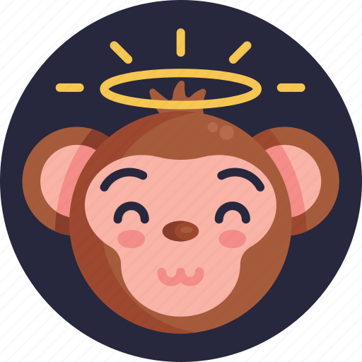 Monkey, emoji, animal, emoticon, emoticons, angel icon - Download on Iconfinder