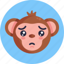 monkey, emoji, sad, animal, emoticon, emoticons