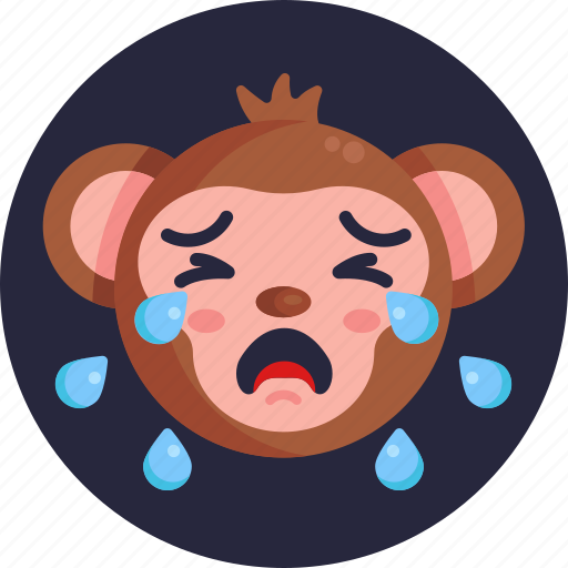 Monkey, emoji, cry, sad, animal, emoticon, emoticons icon - Download on Iconfinder