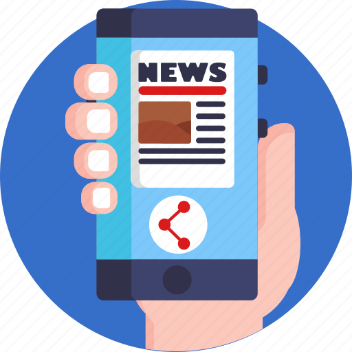 News, broadcasting, app, smartphone, digital news, mobile icon - Download on Iconfinder