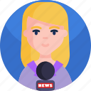 news, broadcasting, reporter, media, female