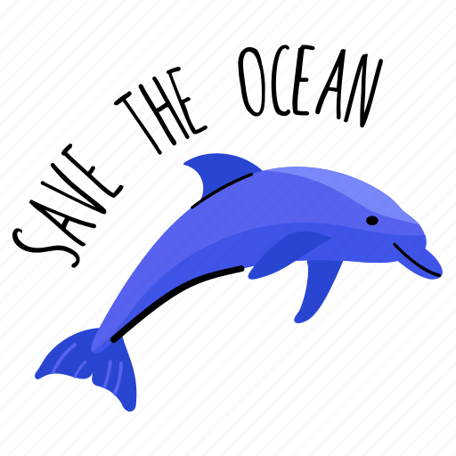 Save ocean, dolphin, creature, fish, animal sticker - Download on Iconfinder