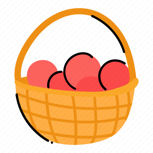 Wicker basket, fruit basket, handbasket, food basket, food bucket sticker - Download on Iconfinder